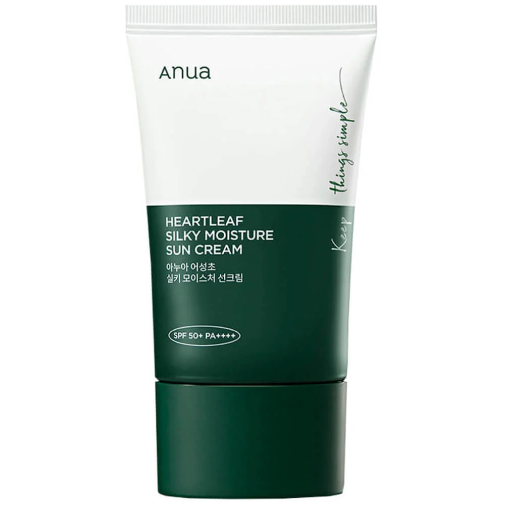 Успокаивающий солнцезащитный крем с хауттюйнией Anua Heartleaf Silky Moisture Sun Cream SPF50+PA++++