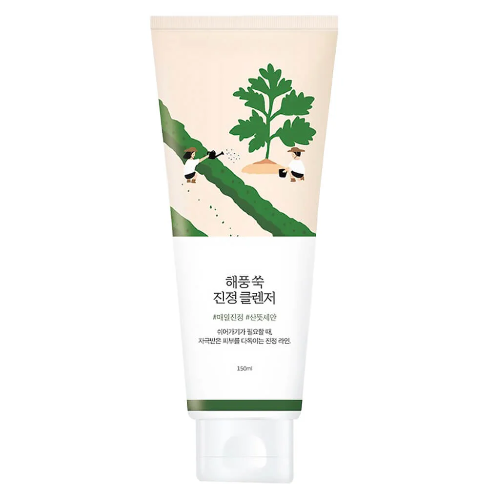 Успокаивающая пенка для умывания с полынью Round Lab Mugwort Calming Cleanser