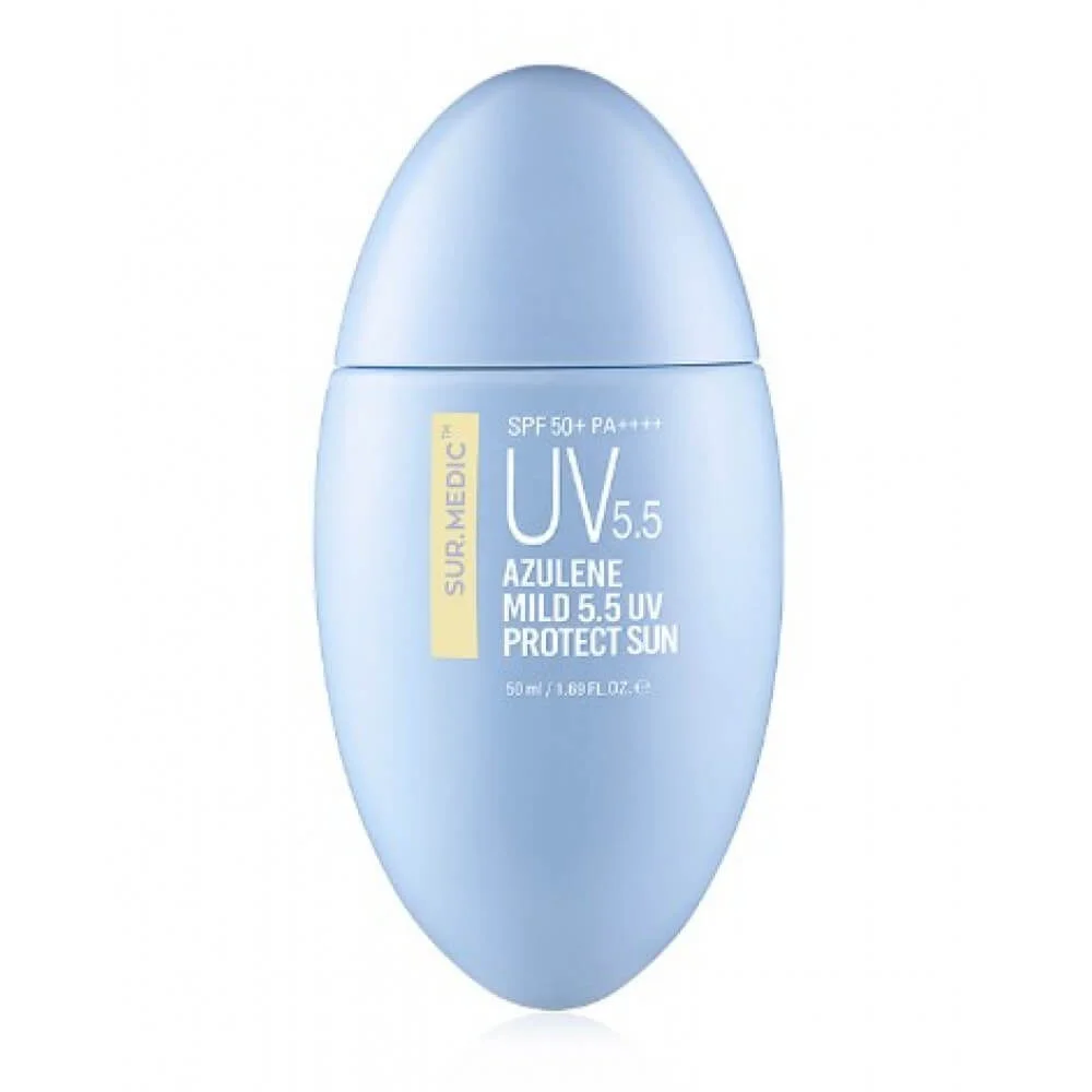 Успокаивающий солнцезащитный крем с азуленом SUR.MEDIC+ Azulene Mild 5.5 UV Protect Sun SPF50+