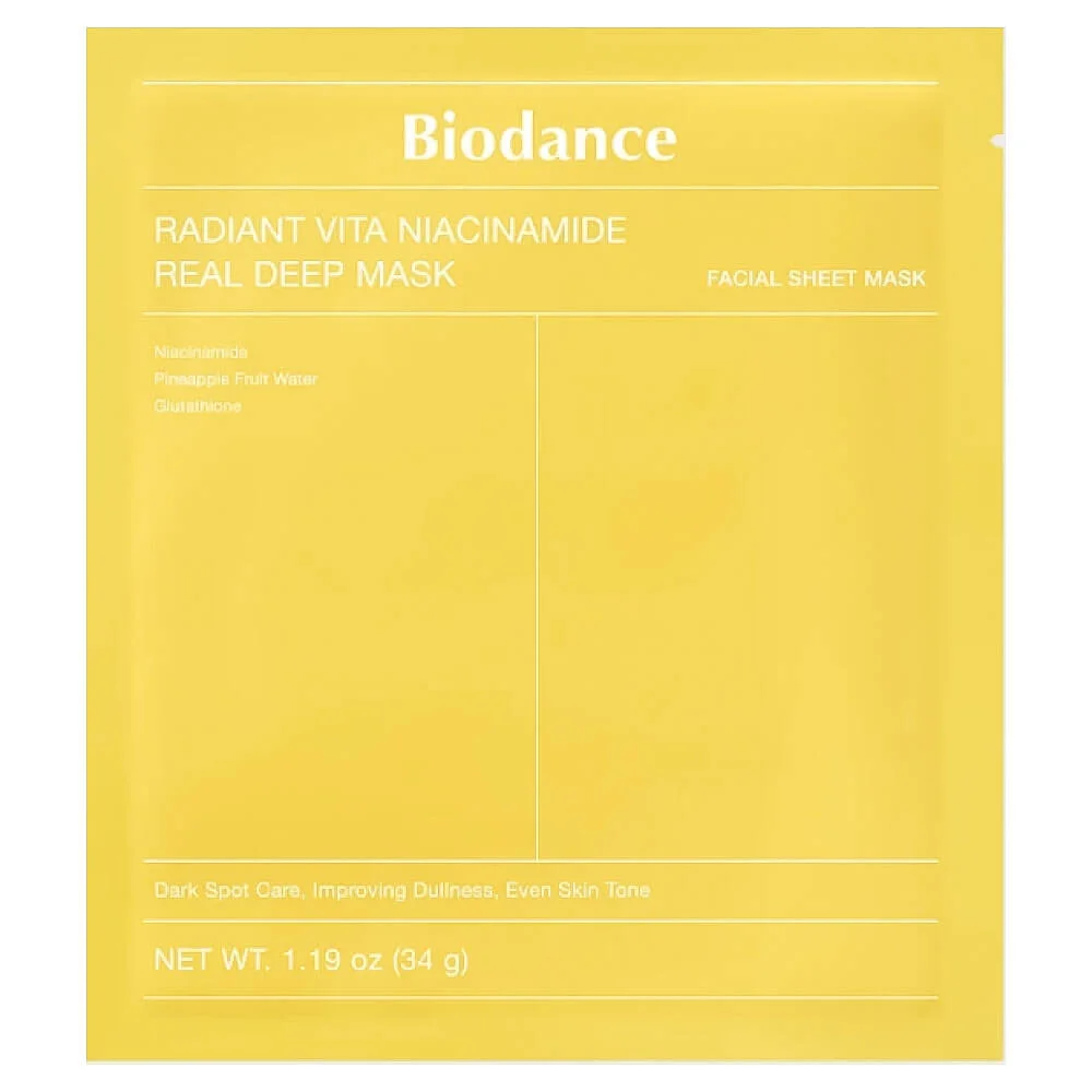 Гидрогелевая маска с ниацинамидом для сияния кожи Biodance Radiant Vita Niacinamide Real Deep Mask