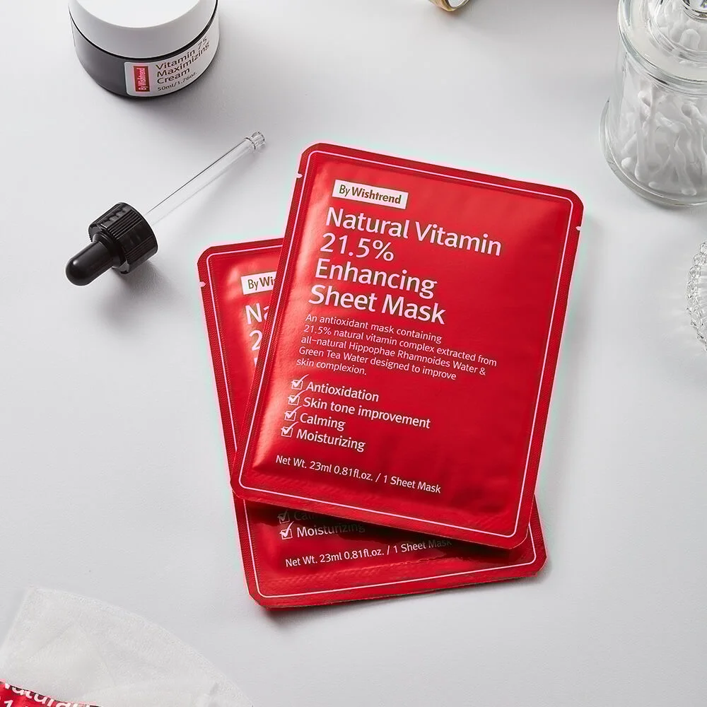 Витаминная антиоксидантная тканевая маска By Wishtrend Natural Vitamin 21,5% Enchancing Sheet Mask