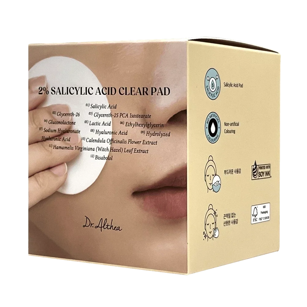 Отшелушивающие тонер-пэды для лица с салициловой кислотой  Dr. Althea 2% Salicylic Acid Clear Pad 