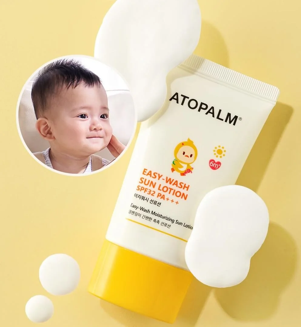 Детский солнцезащитный лосьон Atopalm, Easy-Wash Sun Lotion, SPF+PA+++