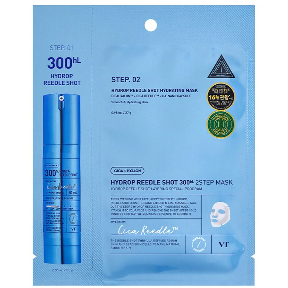 Интенсивная увлажняющая маска с микроиглами VT Cosmetics Hydrop Reedle Shot 300hL 2Step Mask Reedle Shot 300hL 2Step