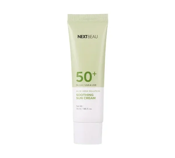 Солнцезащитный крем для лица с алоэ вера Nextbeau Aloe Vera Sun Cream SPF50+ PA++++ / 55 мл