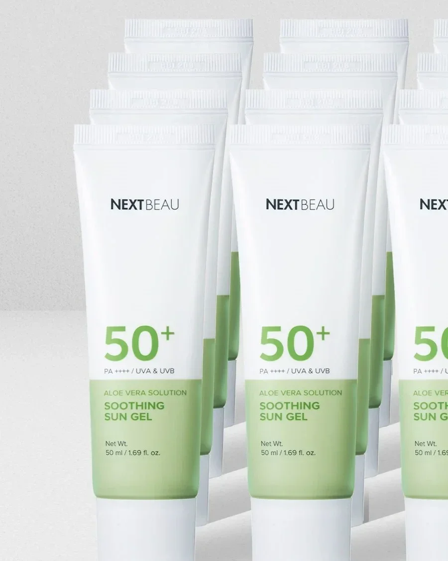 Солнцезащитный крем-гель для лица с алоэ вера Nextbeau Aloe Vera Sun Gel Cream SPF50+ PA++++ / 55 мл