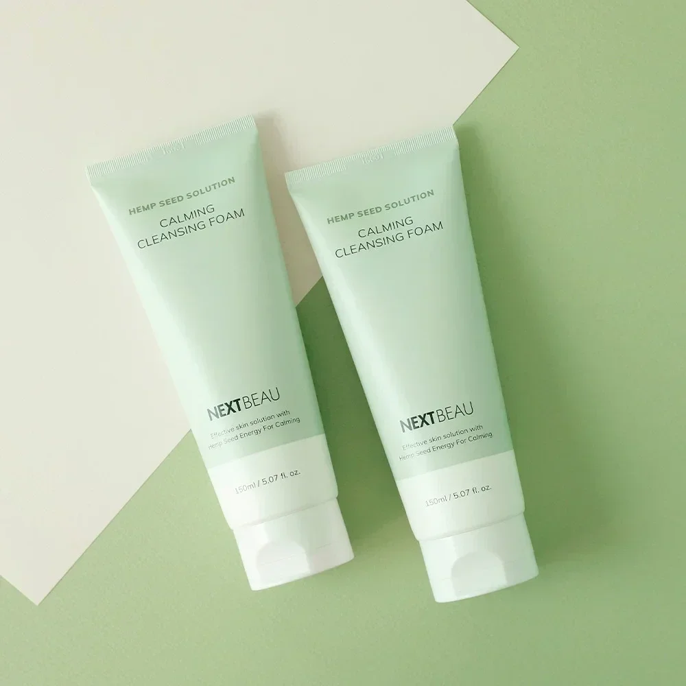 Пенка для умывания с конопляным маслом Nextbeau Hemp seed solution Calming Cleansing Foam / 150 мл