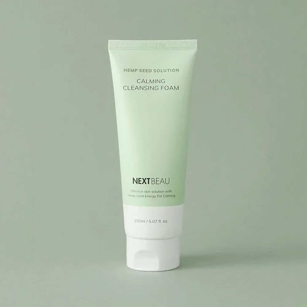 Пенка для умывания с конопляным маслом Nextbeau Hemp seed solution Calming Cleansing Foam / 150 мл