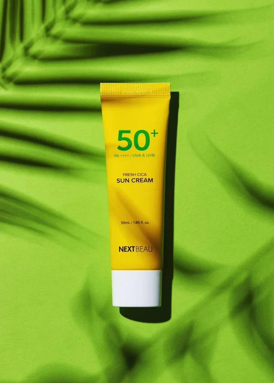 Солнцезащитный крем для лица и тела Nextbeau Fresh Cica Sun Cream SPF50+ PA++++ / 55 мл