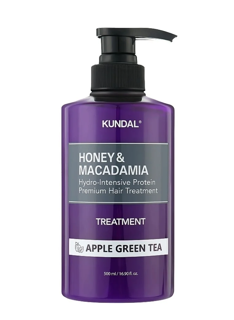 KUNDAL КОНДИЦИОНЕР ДЛЯ ВОЛОС APPLE GREEN TEA HONEY/MACADAMIA PROTEIN PREMIUM TREATMENT 500ML