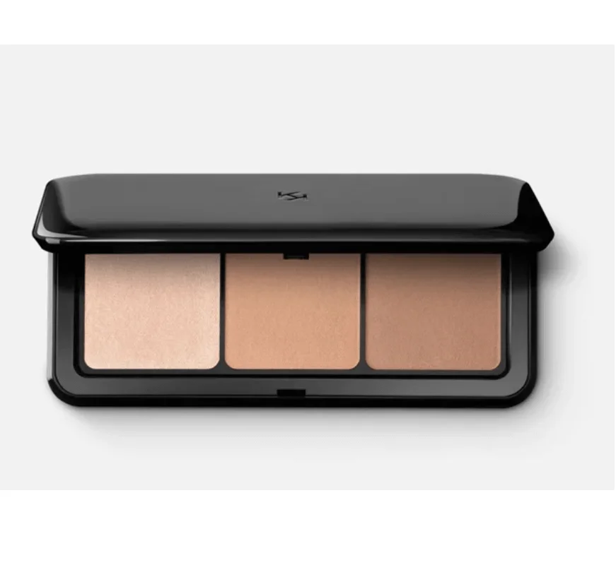  Пудровая палетка с хайлайтером для контурирования лица KIKO Contour Obsession  01