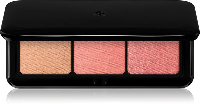 Палетка для лица: бронзер и румяна в матовом и металлическом финише KIKO Multi Finish Trio 01 Coral