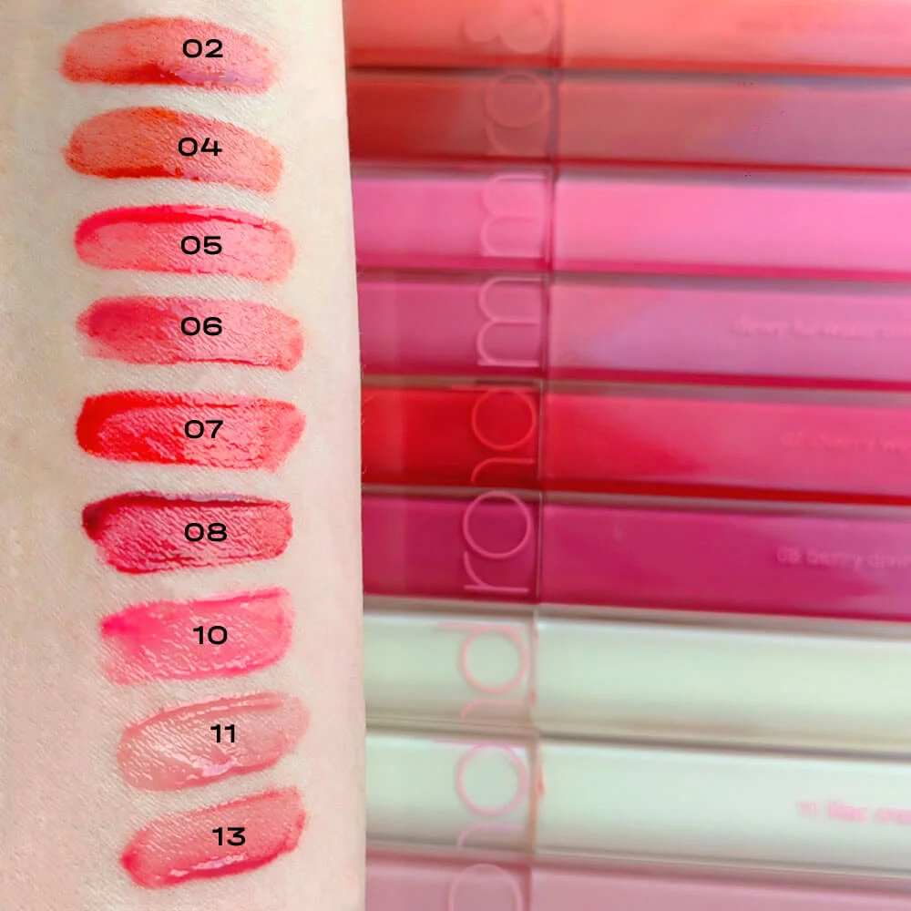 Глянцевый увлажняющий тинт для губ rom&nd Dewyful Water Tint