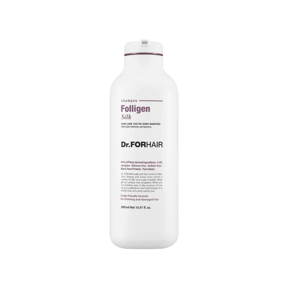 Бессульфатный шампунь для повреждённых волос Dr.Forhair Folligen Silk Shampoo 500 ml