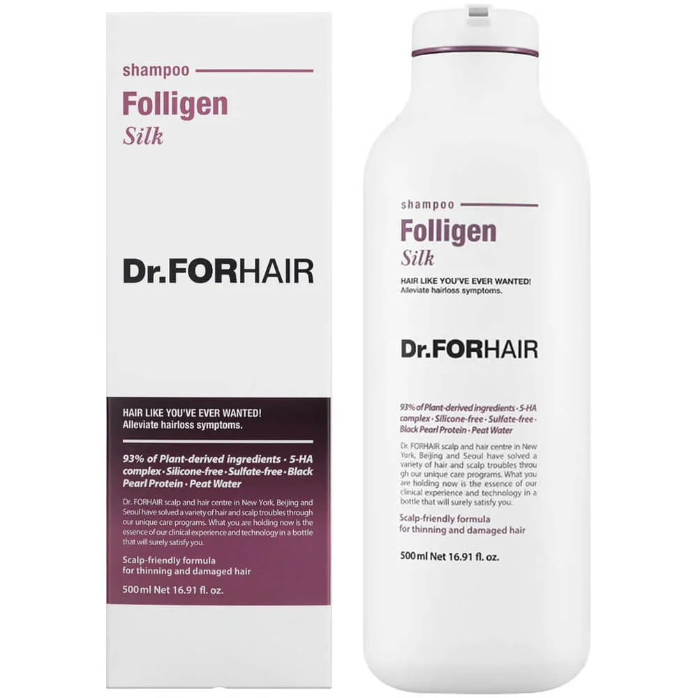 Бессульфатный шампунь для повреждённых волос Dr.Forhair Folligen Silk Shampoo