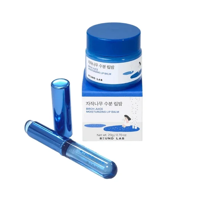 ROUND LAB Birch Juice Moisturizing Lip Balm Set Набор бальзама для губ и аппликатора