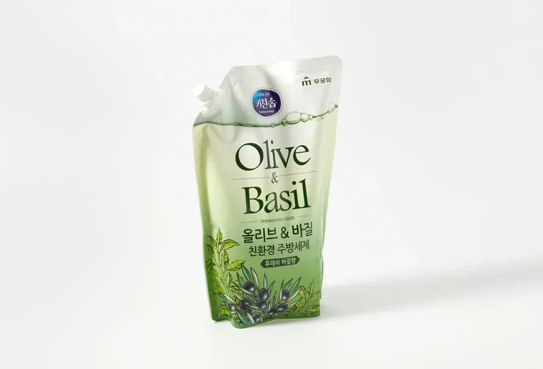 Средство для мытья посуды, фруктов и овощей Mukunghwa OLIVES AND BASIL 