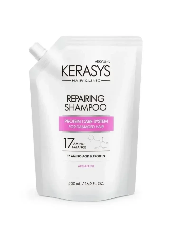 Восстанавливающий шампунь KERASYS Hair Clinic System Damage Care Repairing Shampoo мяг.уп