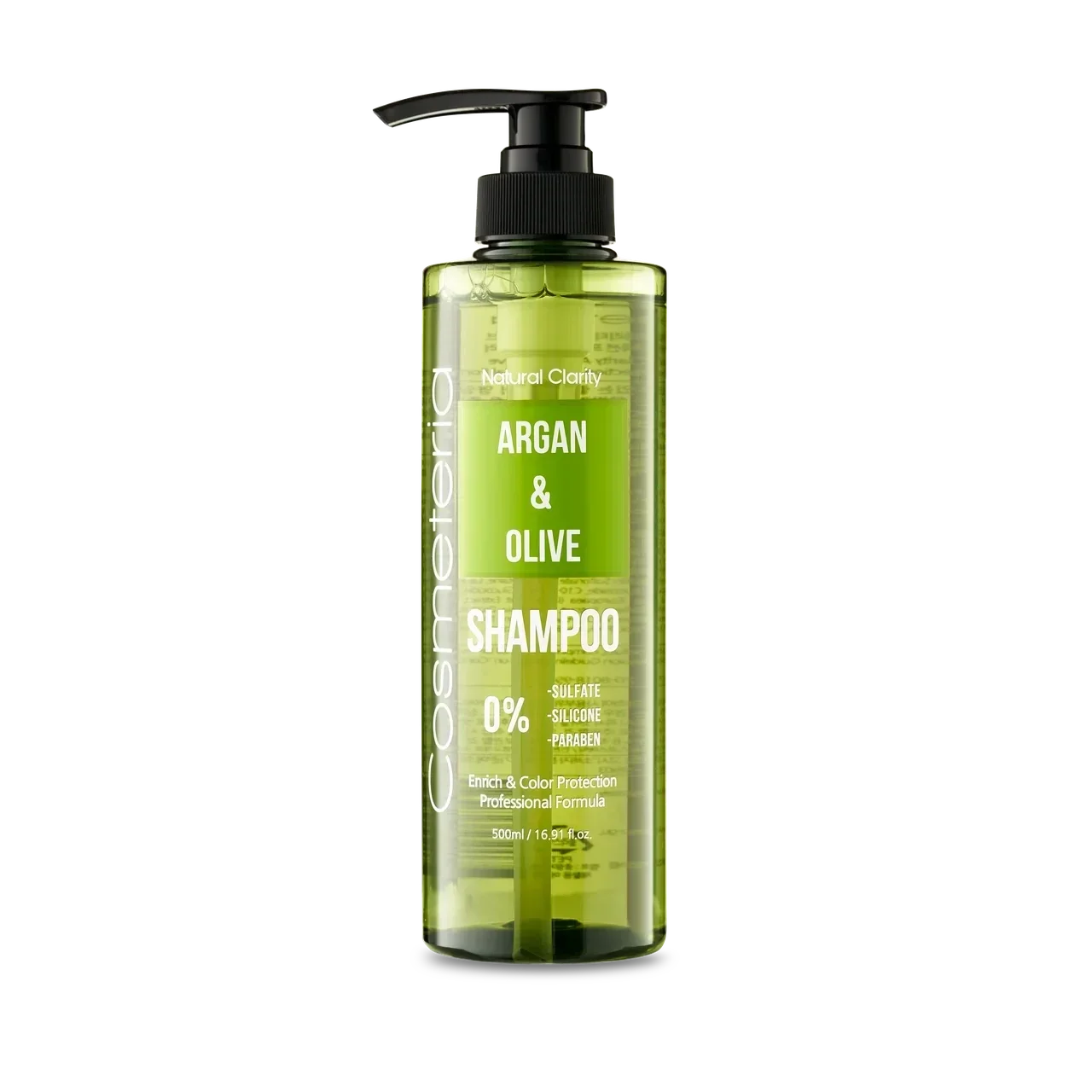 Шампунь для волос бессульфатный Арган и Олива COSMETERIA Natural Clarity Argan&Olive Hair Shampoo
