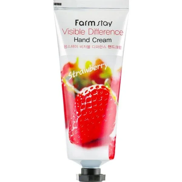Крем для рук с экстрактом клубники FarmStay Visible Difference Hand Cream Strawberry