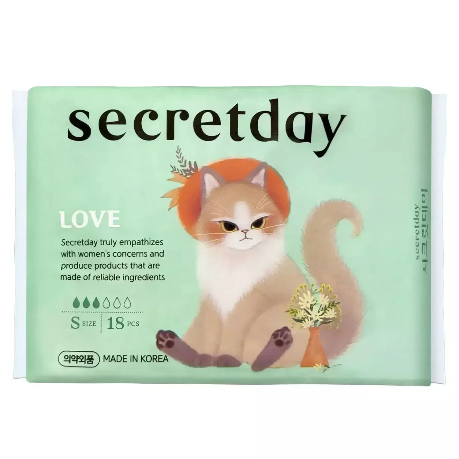 Ультратонкие дышащие прокладки Secret Day Love S 21 см (18шт)