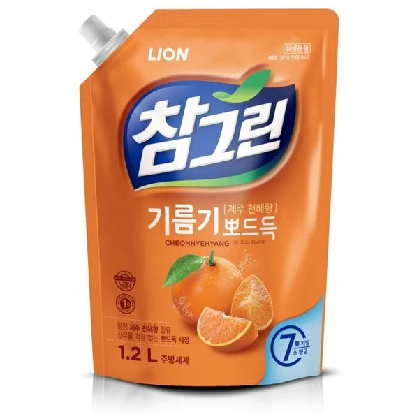 LION Cредство для м/посуды Chamgreen Мандарин(Tangerine) 1200гр 