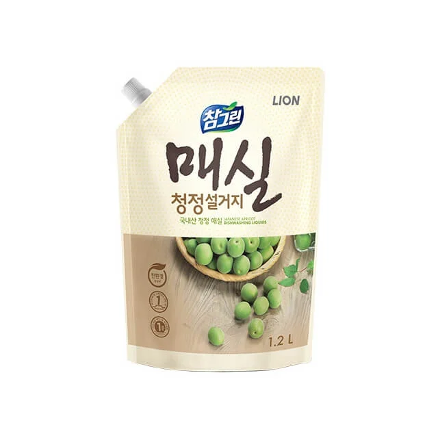 CJ LION Средство для мытья посуды "Японский абрикос" Chamgreen J.Apricot 1 кг мягкая упаковка
