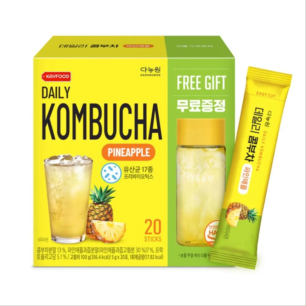 Danongwon Корейский чай комбуча со вкусом ананаса(20 стиков-саше), Daily Kombucha Pineapple