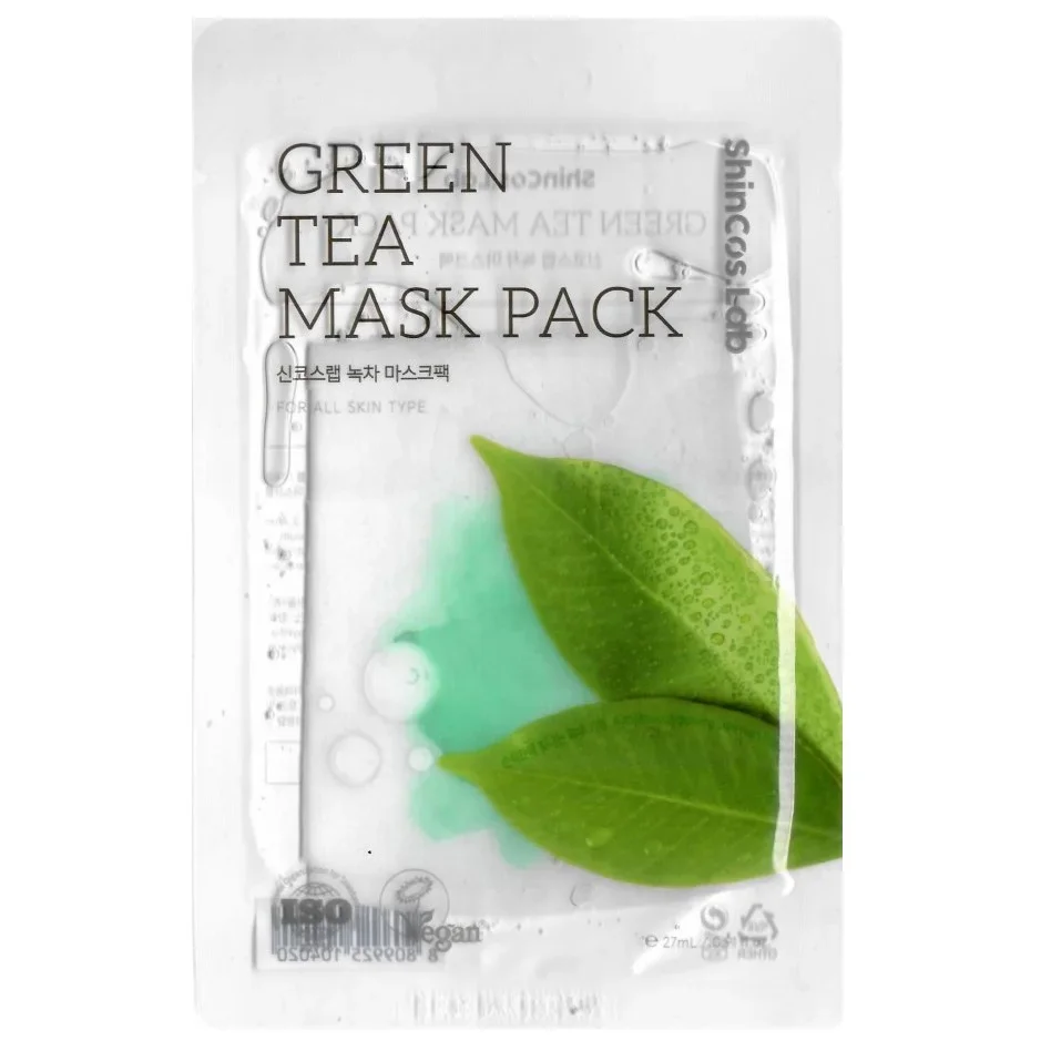 ShinCos.Lab Cellulose Mask Pack Green Tea Тканевая маска для лица с экстрактом зеленого чая