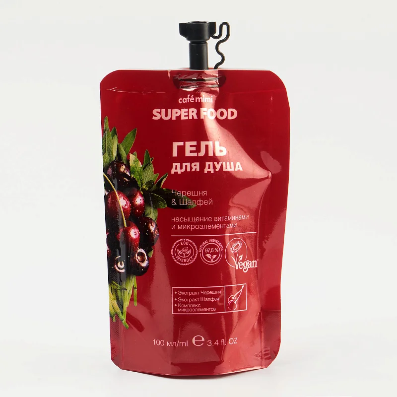 Гель для душа Café Mimi Черешня и шалфей, 100 мл