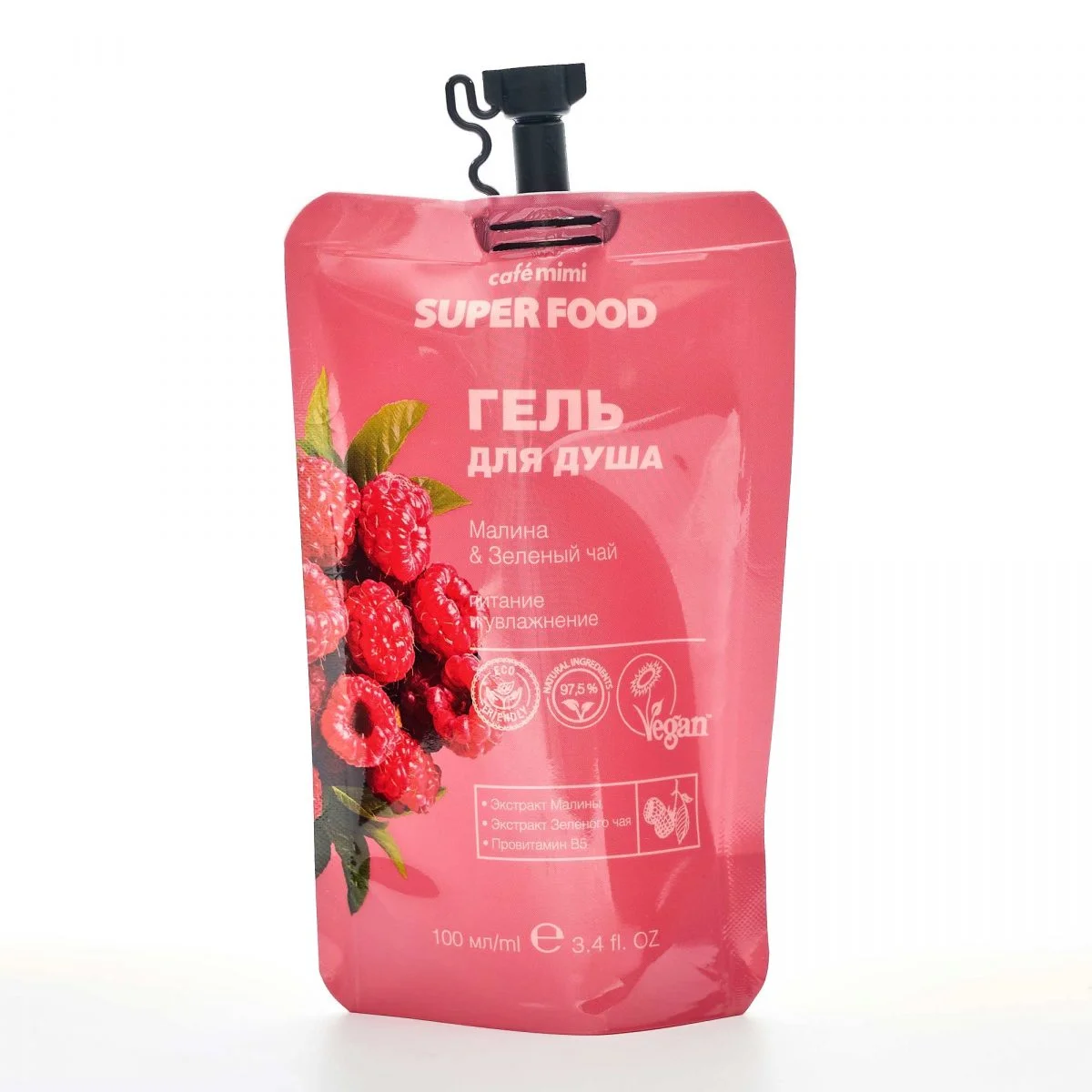 Cafe Mimi SF Гель для душа Малина & Зеленый чай. 100 мл
