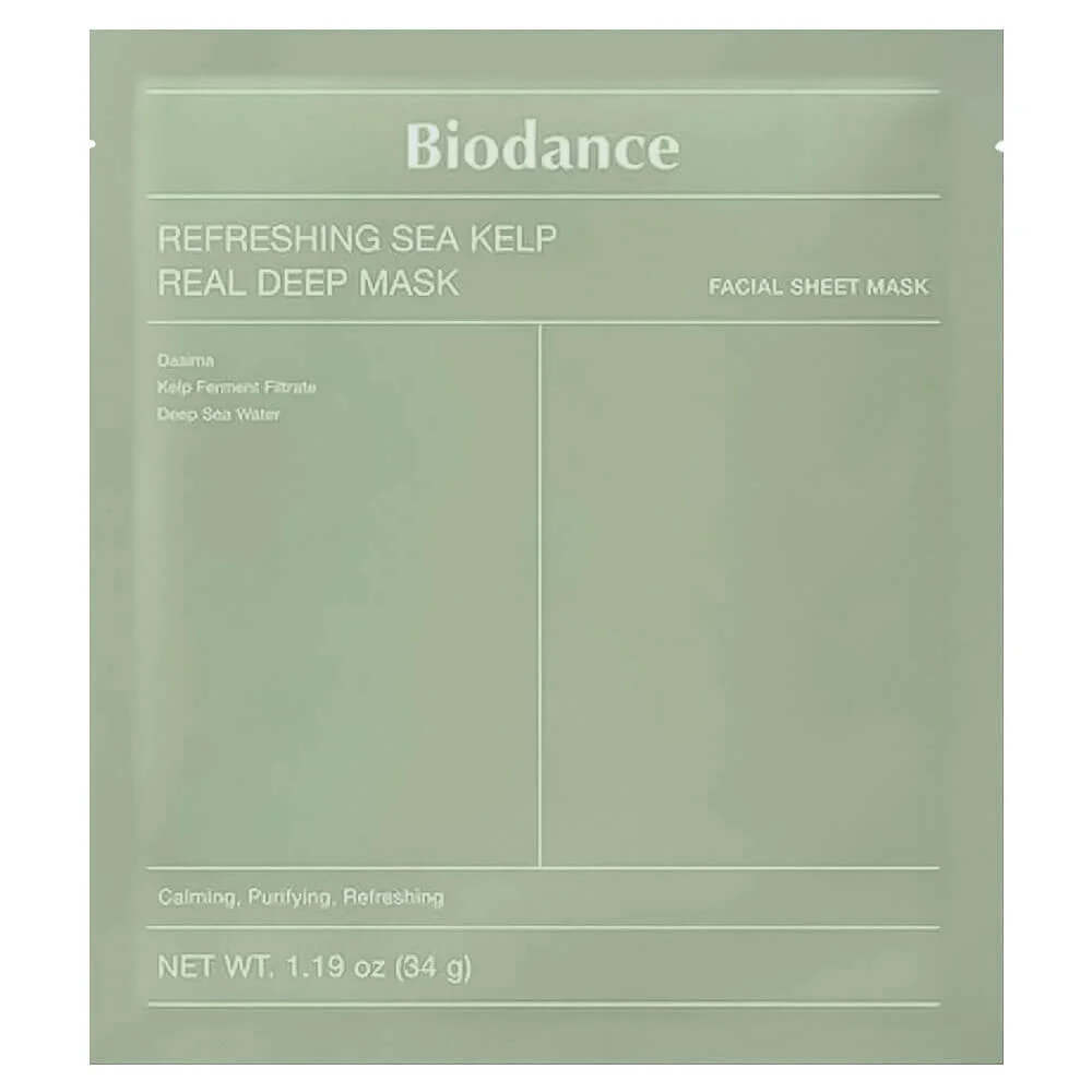 Успокаивающая гидрогелевая маска с водорослями Biodance Refreshing Sea Kelp Real Deep Mask