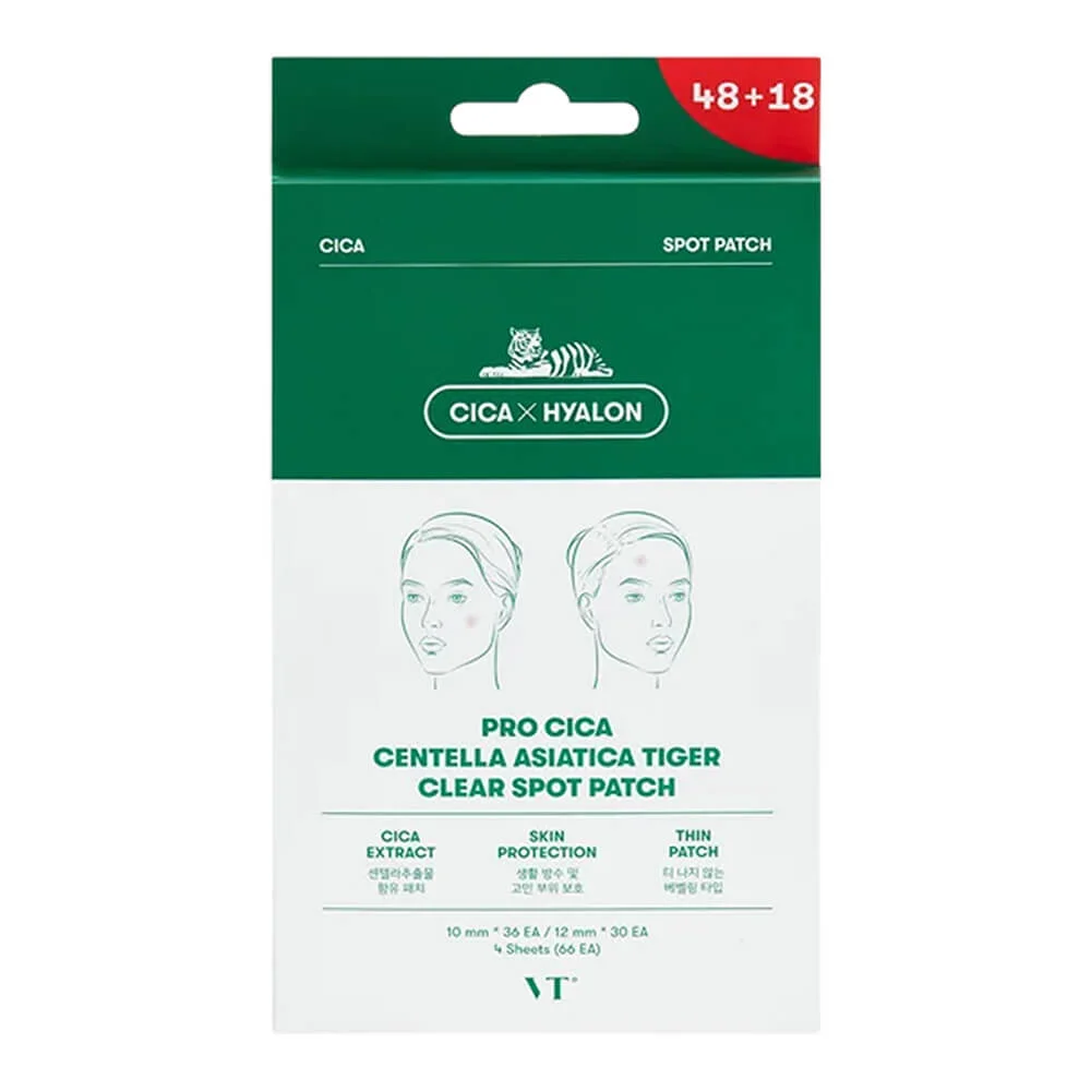 Успокаивающие патчи от постакне VT Cosmetics Pro Cica Centella Asiatica Tiger Clear Spot Patch