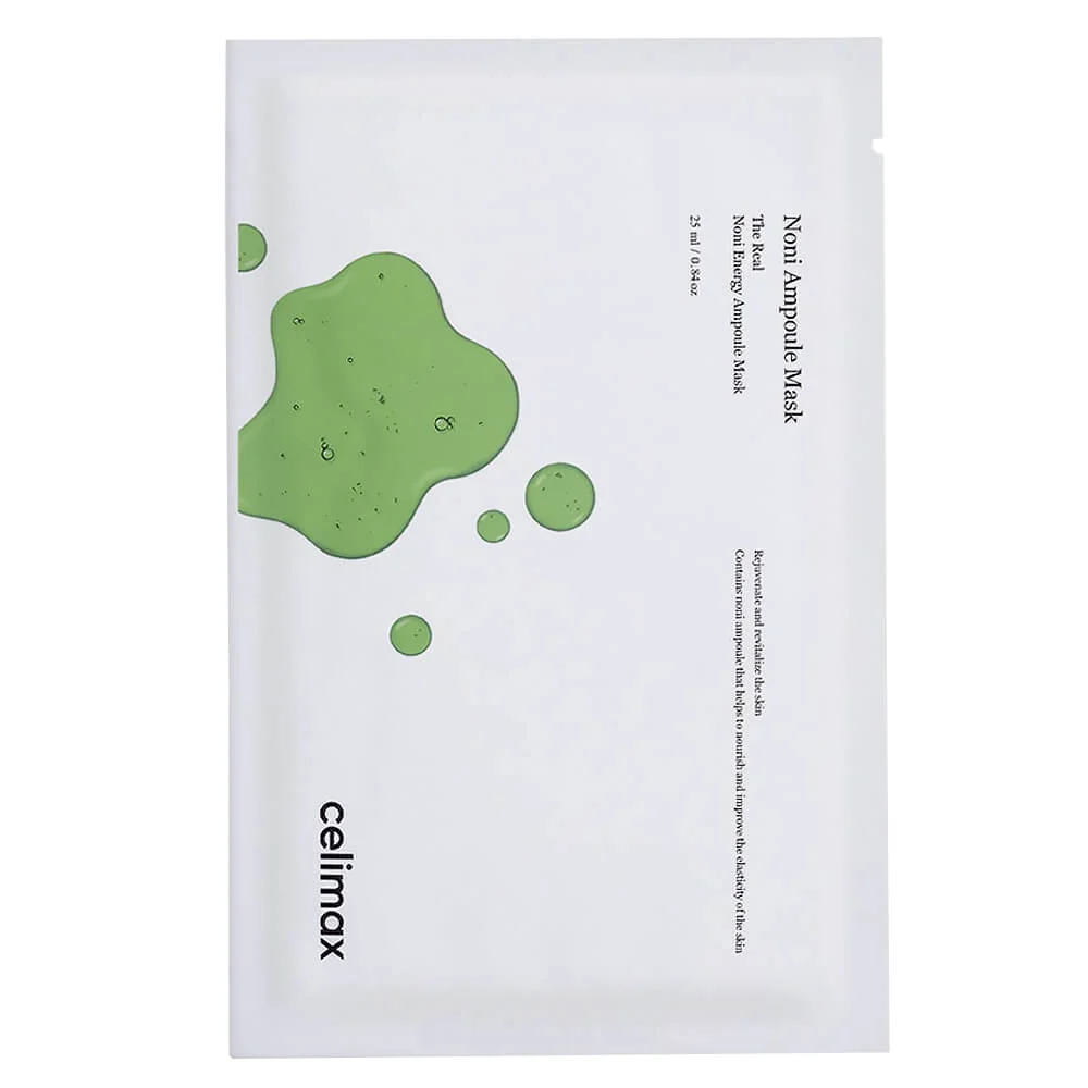 Тканевая маска с экстрактом нони для эластичности кожи Celimax The Real Noni Energy Ampoule Mask