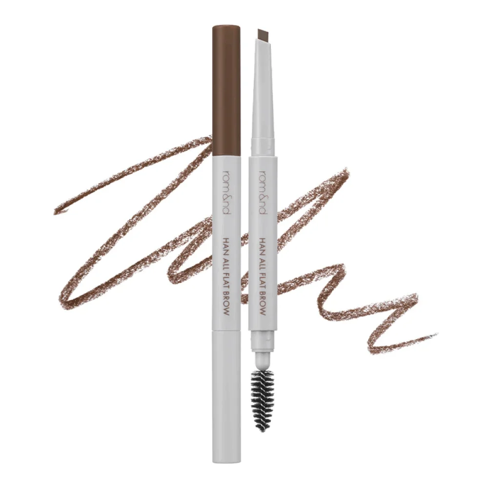 Стойкий карандаш для бровей rom&nd Han All Flat Brow W2 Mild Woody