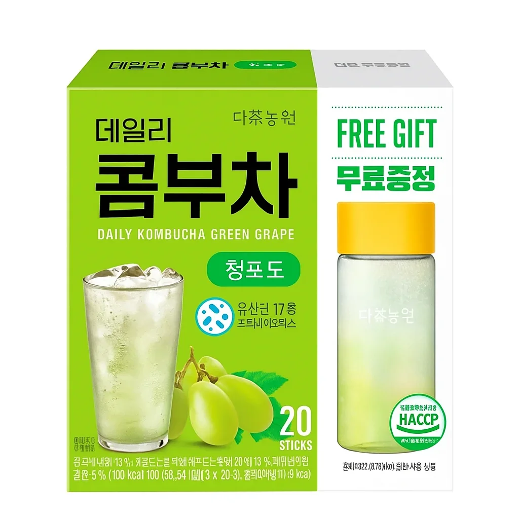 Danongwon Напиток со вкусом зелёного винограда освежающий «Daily Kombucha Green Grape»