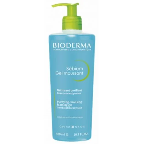 Очищающий гель-мусс с помпой Sébium Foaming Gel Bioderma 500мл