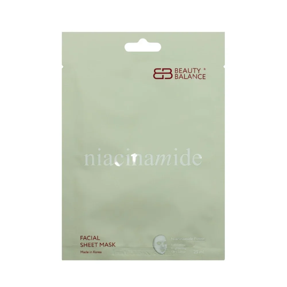 Маска для лица Beauty Balance Fasial Mask Sheet Niacinamide Осветляющая с Ниацинамидом
