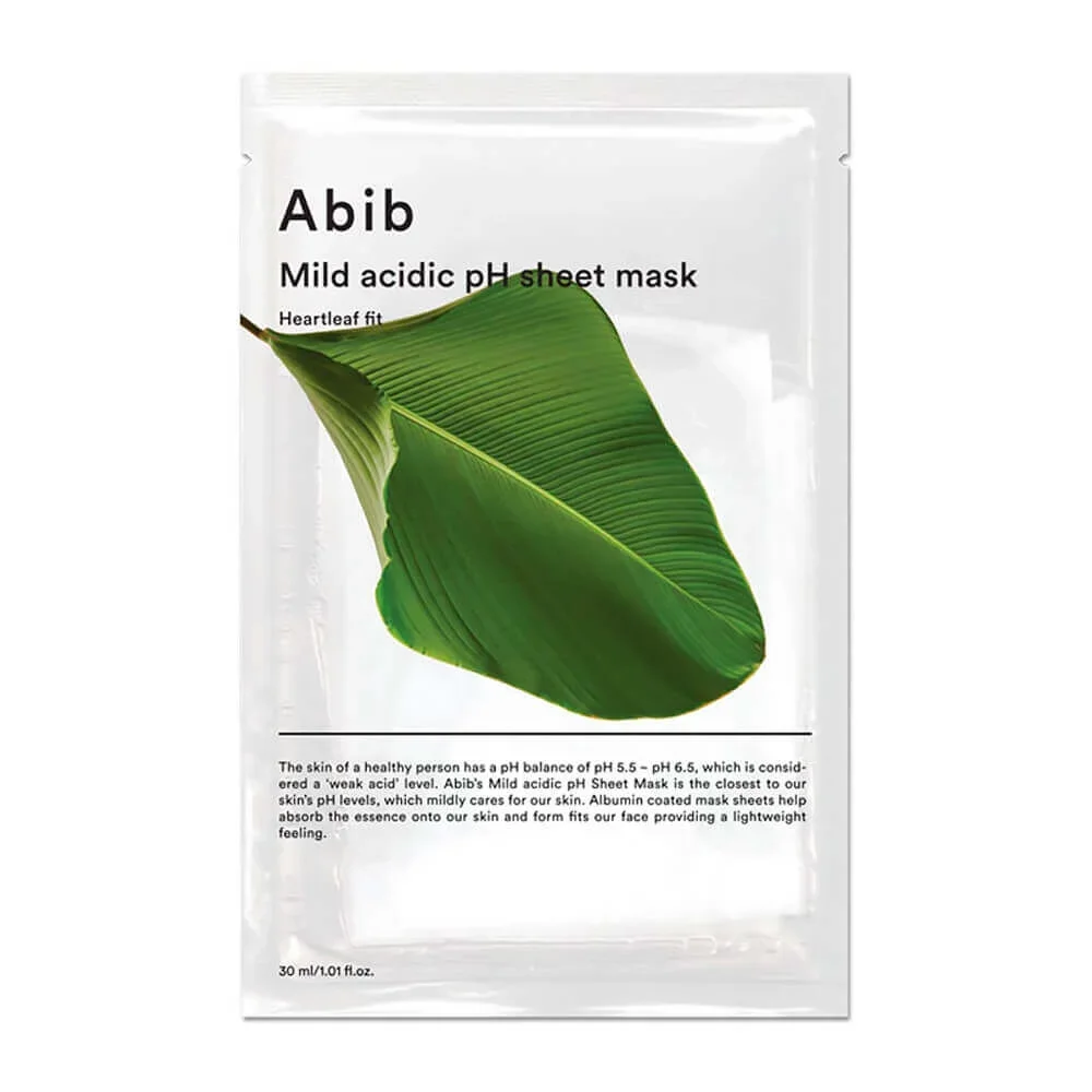 Успокаивающая слабокислотная маска с хауттюйнией Abib Mild Acidic pH Sheet Heartleaf Fit Mask