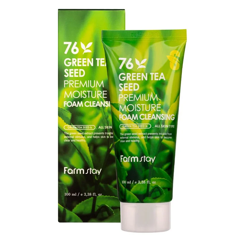 Пенка для умывания Farm Stay 76 GREEN TEA SEED PREMIUM MOISTURE FOAM CLEANSING