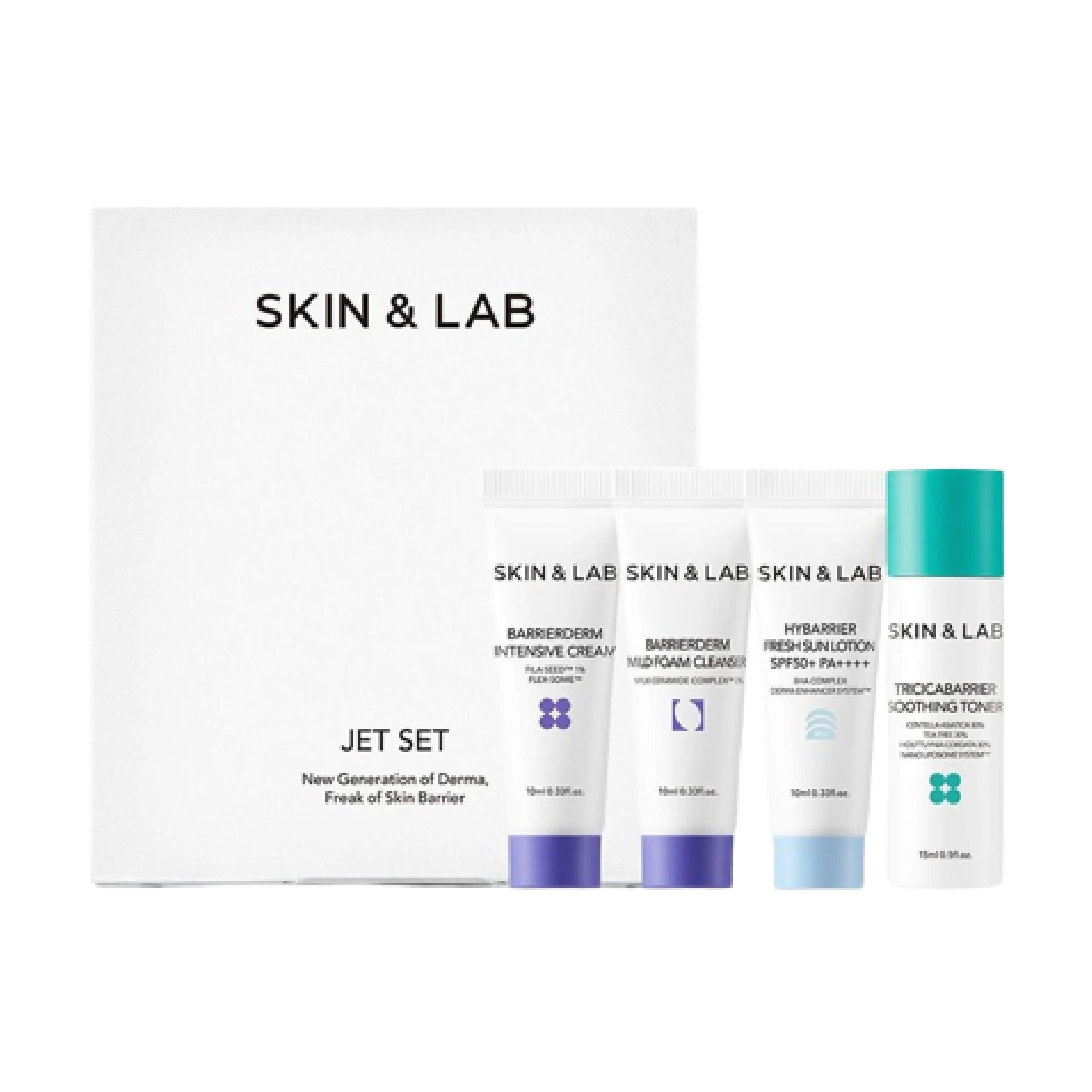 SKIN&LAB Набор для путешествий Jet Set, 10 мл + 15 мл + 10 мл + 10 мл