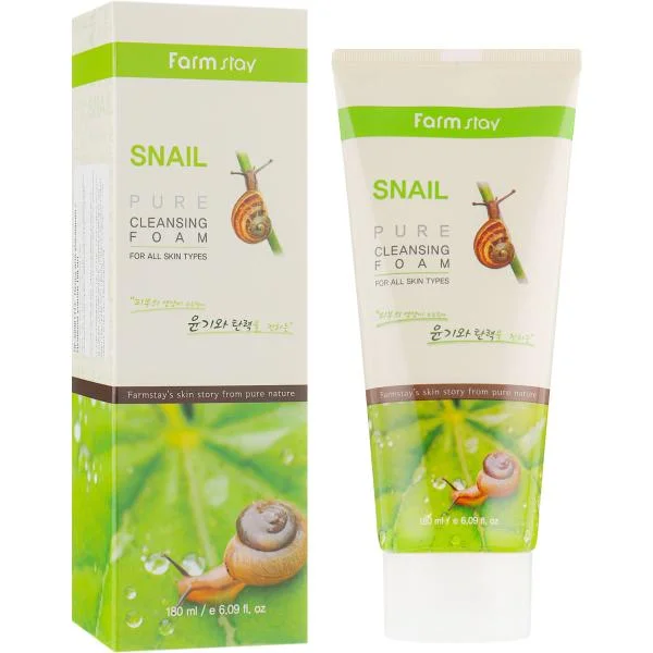FARMSTAY Пенка для лица очищающая увлажняющая с муцином улитки Snail Moisture Cleansing Foam
