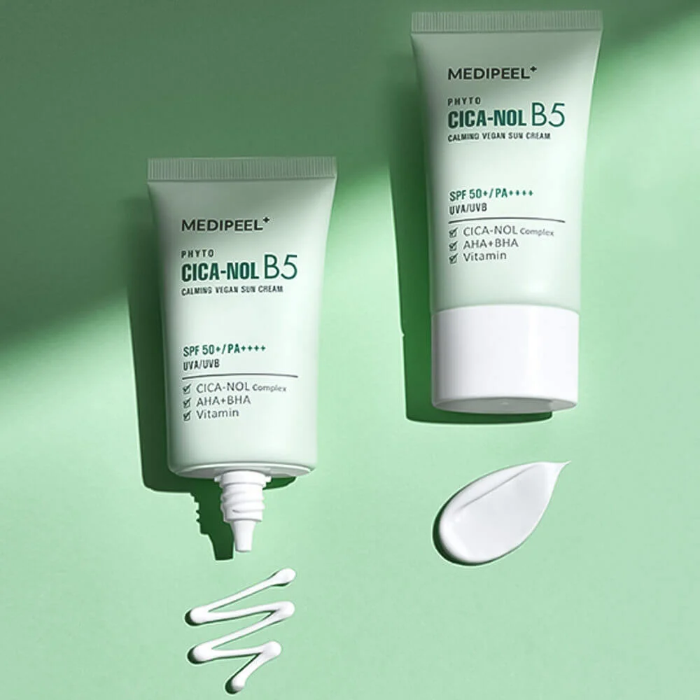 Успокаивающий санскрин с центеллой MEDIPEEL Phyto Cica-Nol B5 Calming Vegan Sun Cream SPF50+ PA++++