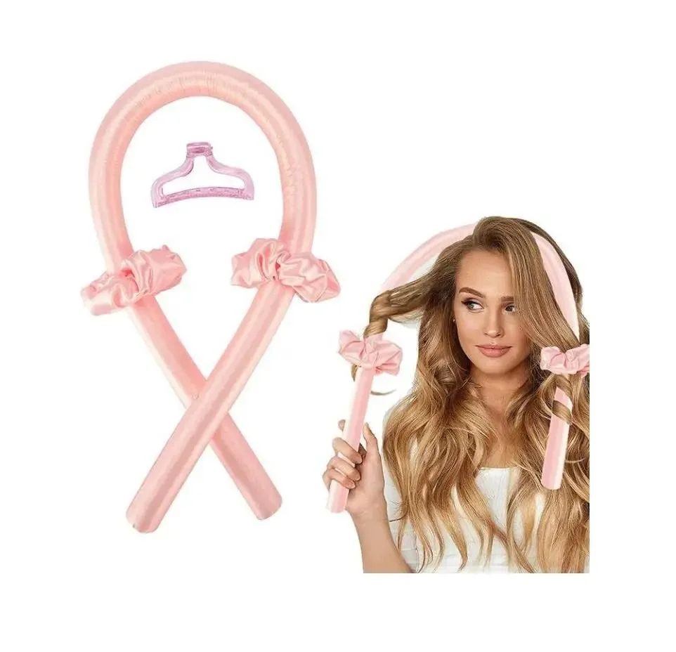 Мягкие бигуди для холодной завивки волос, пудровые Ecarla