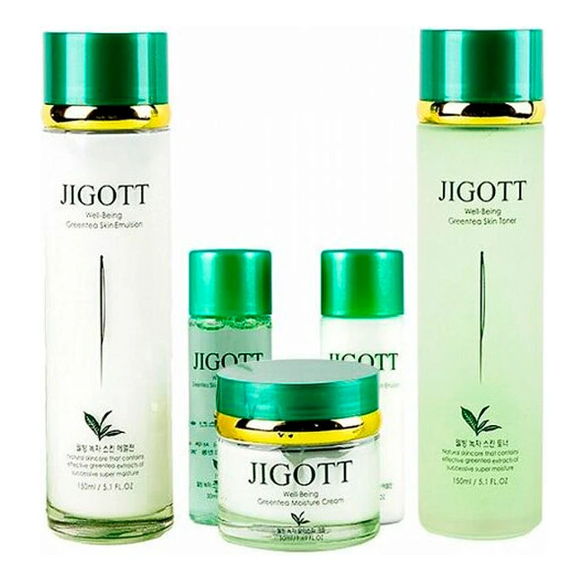 Jigott Набор для лица с экстрактом зелёного чая «Well-Being Green Tea Skin Care 3 Set»