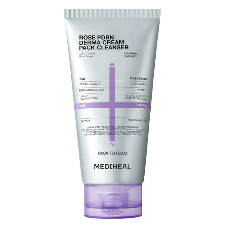 Очищающий крем-маска для лица Rose PDRN Derma Cream Pack Cleanser от Mediheal