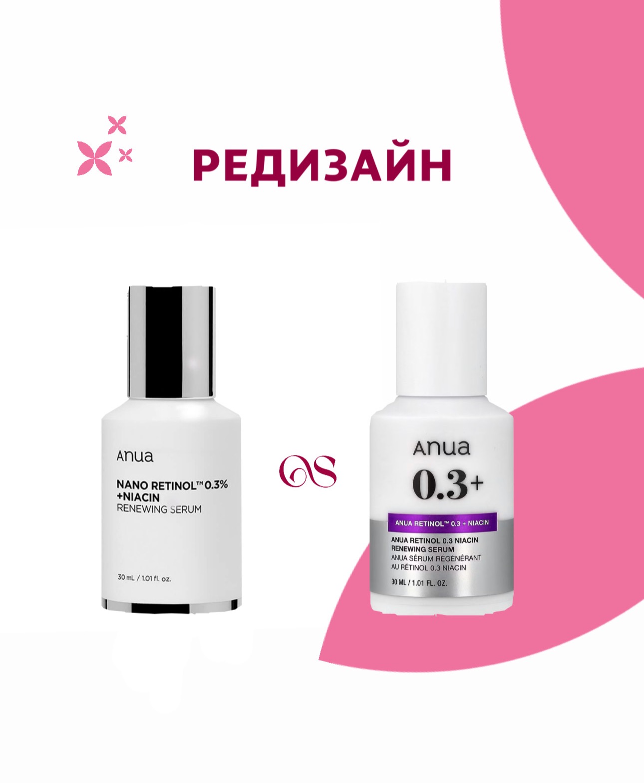 Обновляющая сыворотка с ретинолом и ниацинамидом Anua Nano Retinol 0,3% + Niacin Renewing Serum