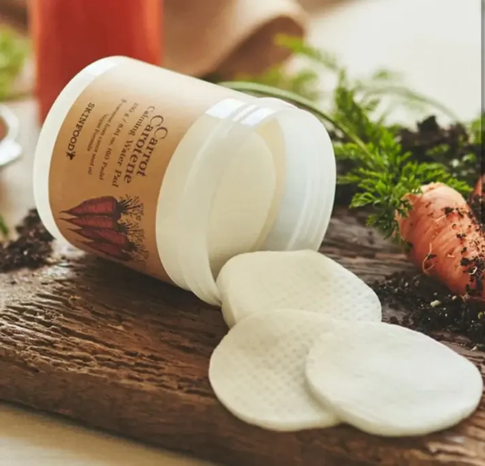 Успокаивающие Тонер пэды Skinfood Carrot Carotene Calming Water Pad 60шт