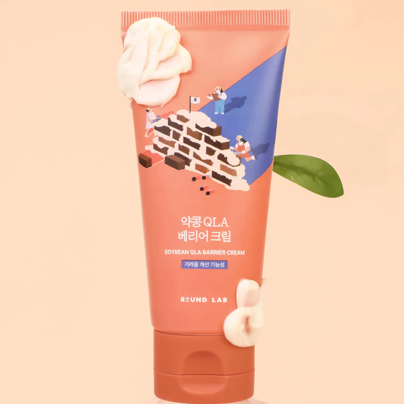 Усиленный барьерный крем с чёрной соей и пантенолом Round Lab Soybean QLA Barrier Cream 80 мл