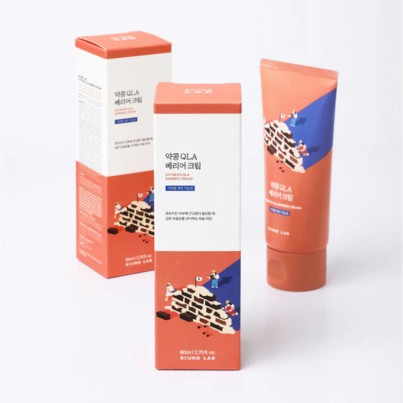 Усиленный барьерный крем с чёрной соей и пантенолом Round Lab Soybean QLA Barrier Cream 80 мл